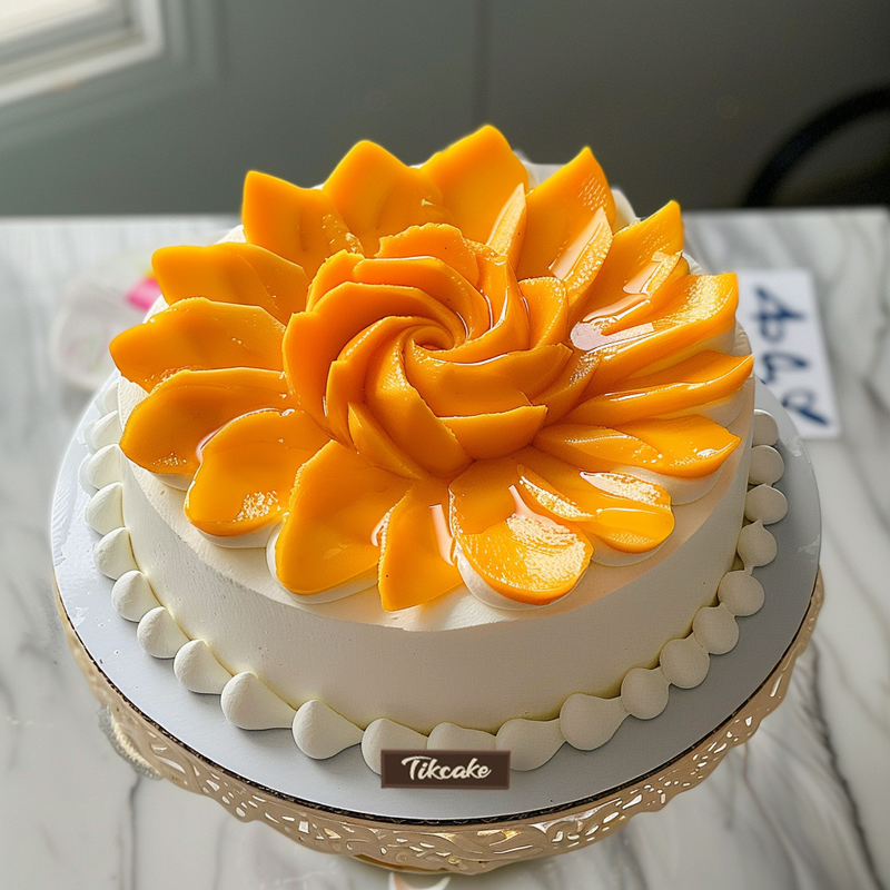 原创芒果主题水果鲜奶蛋糕（三）