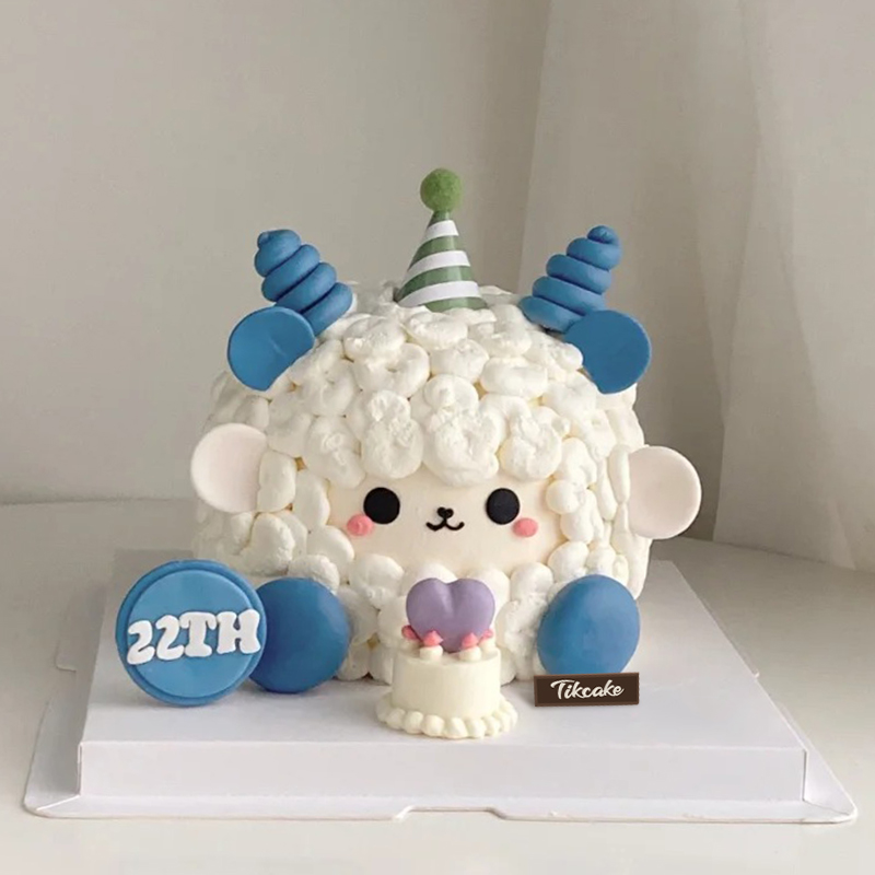 白羊座主题翻糖鲜奶蛋糕三（3.21-4.19）