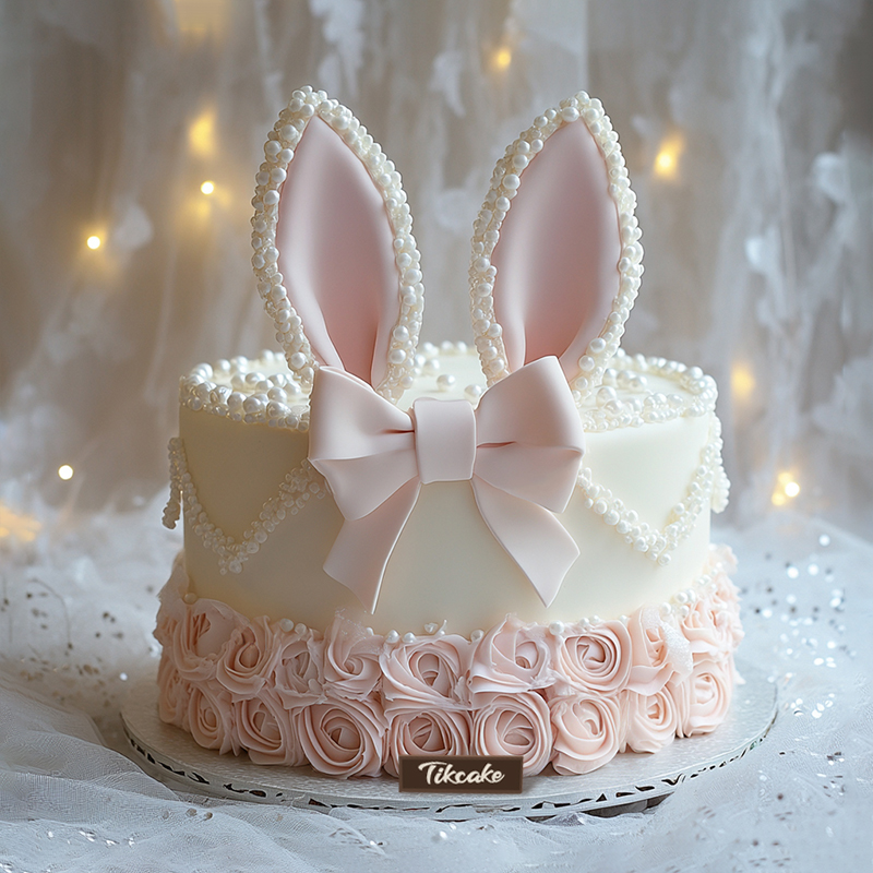 原创十二生肖兔主题翻糖鲜奶蛋糕（四）