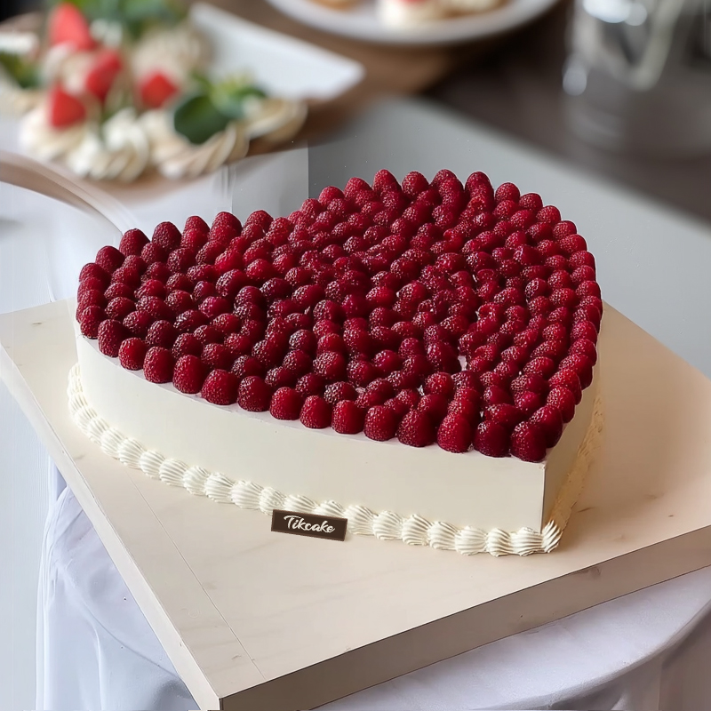原创爱心主题水果鲜奶蛋糕