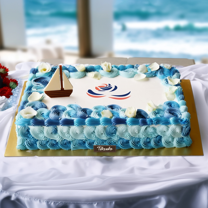 原创“乘风破浪”主题方形鲜奶蛋糕