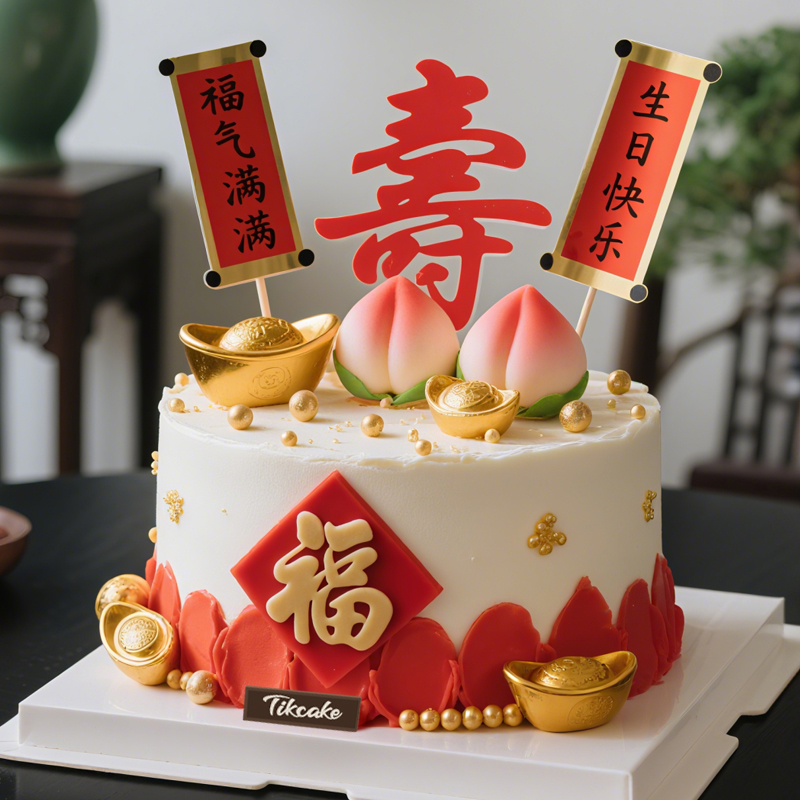 原创祝寿主题鲜奶蛋糕（七）