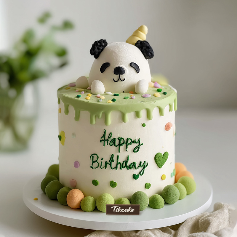 原创熊猫主题儿童鲜奶蛋糕