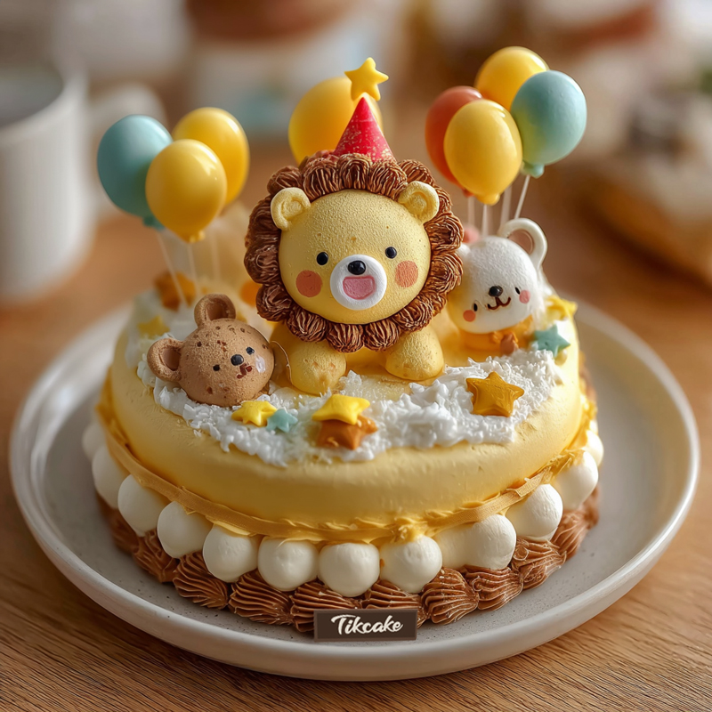 原创小狮子主题儿童鲜奶蛋糕（四）