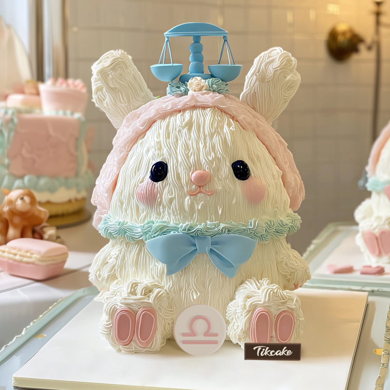 原创天秤座主题翻糖鲜奶蛋糕六（9.23-10.23）