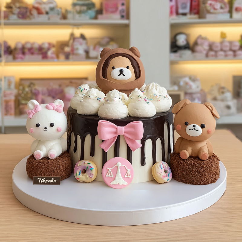 原创天秤座主题翻糖鲜奶蛋糕八（9.23-10.23）