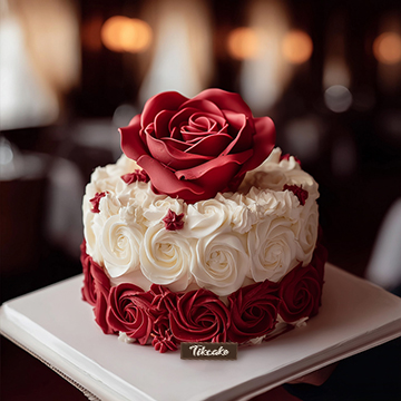 原创玫瑰主题翻糖鲜奶蛋糕（三）